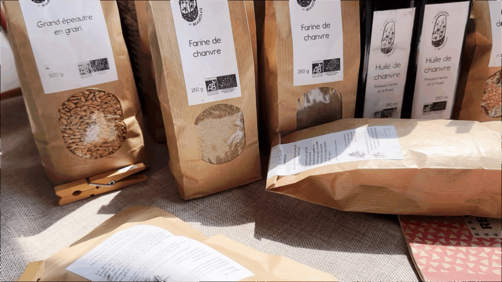 Alterner graine et fleur de chanvre, le modèle de Laure avec ici ses produits à base de graines de chanvre