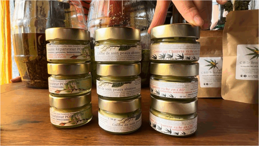 Modèles économiques du chanvre - produits cosmétiques issus d'un partenariat producteur artisan CBD Brocéliande