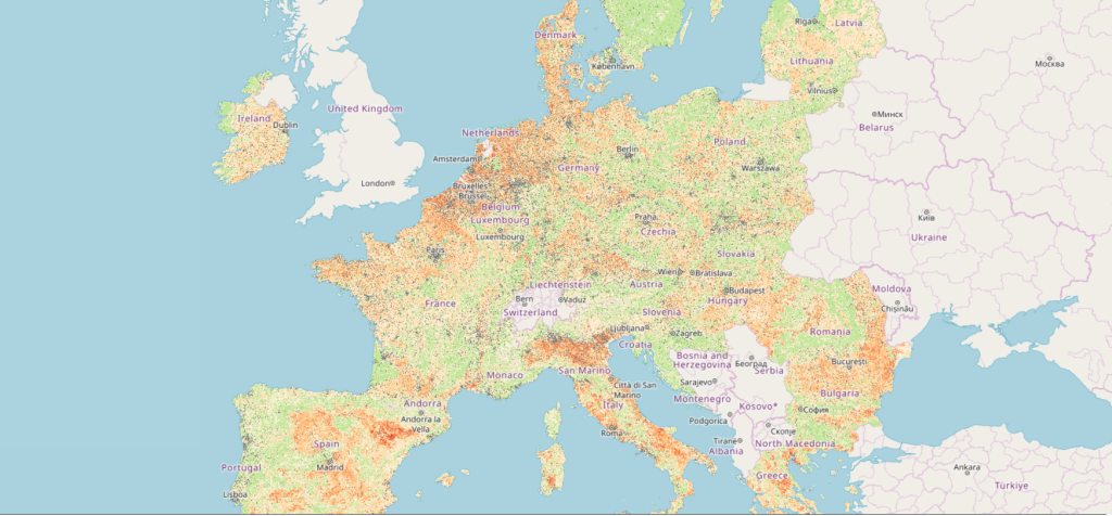 Dépollution des sols par le chanvre - carte d'Europe de pollution des sols